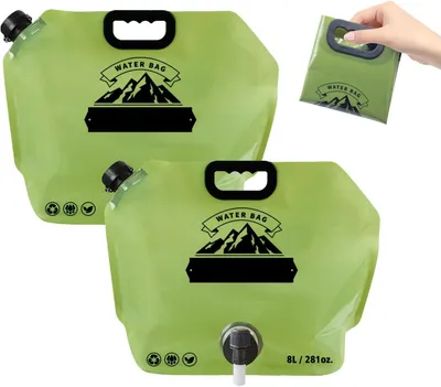 Produktbild von Wassersack 8 l, 2 Stück, faltbar, für Camping