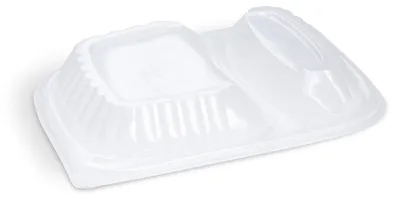 Produktbild von 100x Deckel für Mehrweg Menüschalen 2-geteilt 240 x 210 x 30 mm