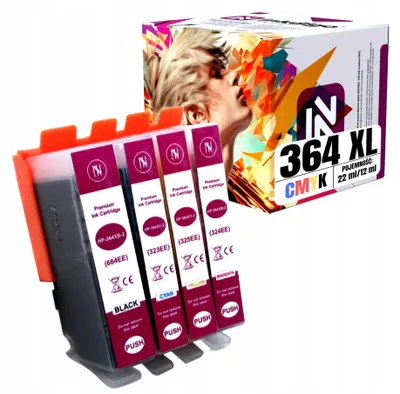 Produktbild von Inkdigo Tintenset 364 XL für HP PhotoSmart 5510 e-All-in-One, 5514 e-All-in-One, 5515 e-All-in-One, 5520e All-in-One – CMYK, 58 ml,