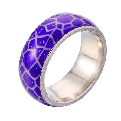 Produktbild von Uni-Ring, leuchtender Schildkrötenpanzer-Muster, fluoreszierender, im Dunkeln leuchtender Edelstahl-Vintage-Beschichtungsring für Halloween