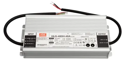 Produktbild von MEANWELL HLG-480H-48A, AC-DC LED-Installationsnetzteil, Metallgehäuse, IP65 480W 48V 10A CV+CC