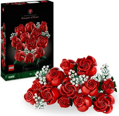 Produktbild von LEGO Botanicals Rosenstrauß - Kunstblumen als Zimmer-Deko - Botanik Kollektion Set für Erwachsene - Valentinstag- oder Jahrestag-Geschenk für Partner, Freundin oder Freund - Künstliche Pflanzen 10328