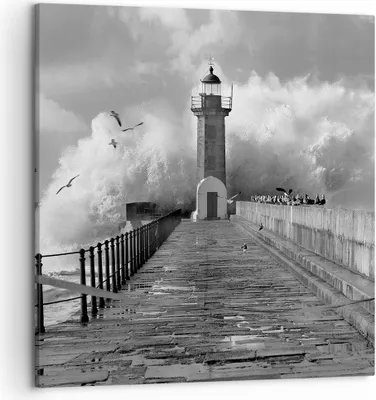 Produktbild von Bild auf Leinwand - Leinwandbild - Einteilig - Laterne Meer Portugal - 50x50cm - Wand Bild - Wanddeko - Wandbilder - Leinwanddruck - Bilder - Wanddekoration - Leinwand bilder - Wandbild - AC50x50-4913