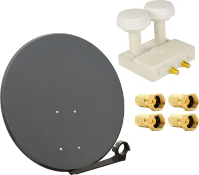 Produktbild von PremiumX SAT Anlage 80cm Antenne Twin Monoblock LNB 4x F-Stecker