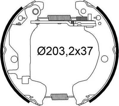 Produktbild von VALEO Bremsbackensatz Trommelbremse Hinten für NISSAN ALMERA II Hatchback (N16) 203mm 554922