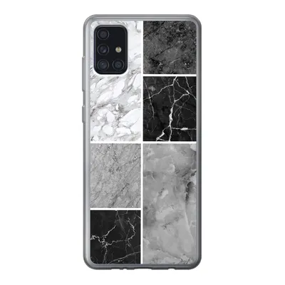 Produktbild von MuchoWow® Handyhülle Schutzhülle Hülle für Samsung Galaxy A52 5G Marmor - Schwarz - Weiß Silikon Softcase Handy Hülle - Umschlag