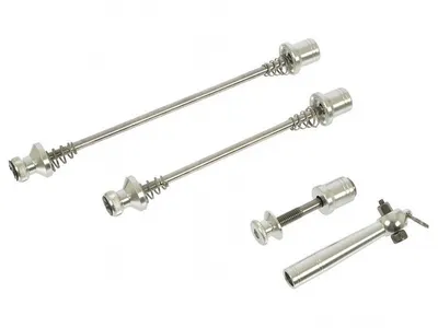 Obrázok produktu pre Schnellspanner Vorder-/Hinterradnabe + Sattelstütze silber