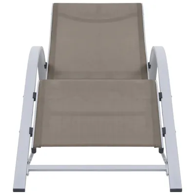 Image de vidaXL Chaise longue Textilène et aluminium Taupe