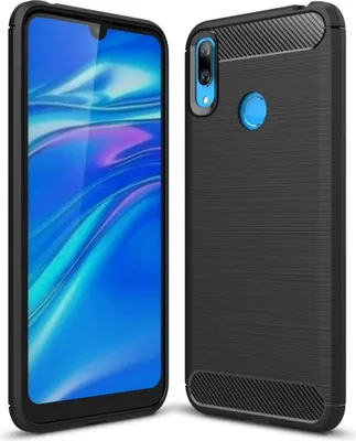 Produktbild von Schutzhülle Handyhülle für Huawei Y7 (2019) Case Cover Carbon Optik Schwarz