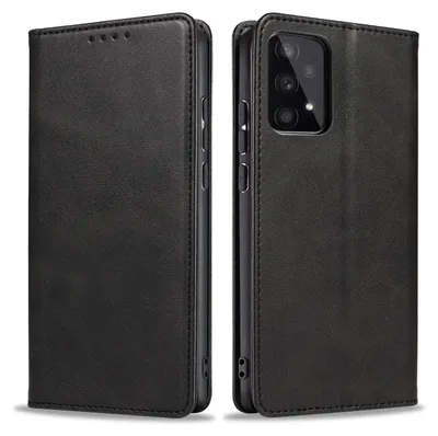 Produktbild von Handyhülle für Samsung Galaxy A33 5G Kunstleder Flip Cover Hülle Klapphülle Case Kartenfach Farbe: Schwarz