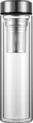 Image de Bouteille isotherme en verre avec infuseur, 450 ml, KAMILLE KM-9021