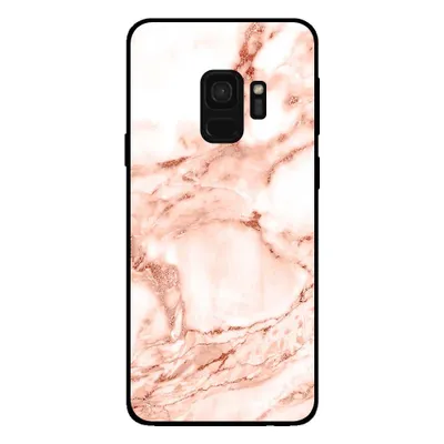 Image de Smartphonica Coque de téléphone pour Samsung Galaxy S9 aspect marbre - coque arrière étui marbre - Blanc or rose
