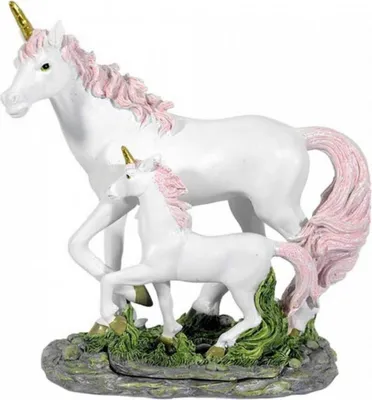 Produktbild von Dekofigur Einhornmutter mit Fohlen - Fantasy Einhorn