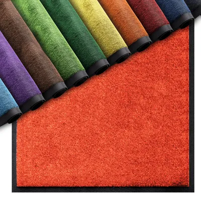 Produktbild von Premium Fußmatte für Innenbereiche - Rot 90x150 cm - saugfähige Fußmatte waschbar bei 30 °C - Schmutzfangmatte mit rutschhemmendem Rücken