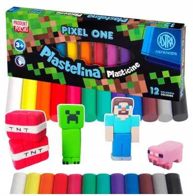 Produktbild von Astra Pixel Knetmasse 12 Farben Schulqualität