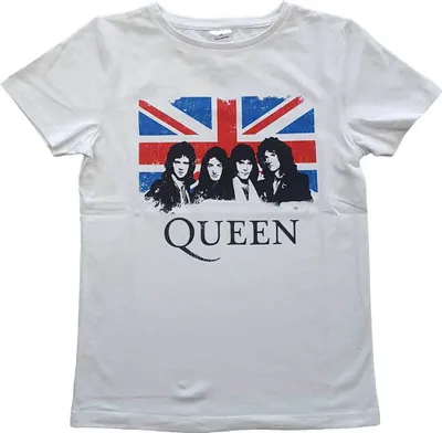 Produktbild von Queen - Vintage Union Jack Kids 9-10 Jahre T-Shirt - Weiß