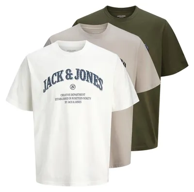 Produktbild von 3er Pack JACK & JONES Herren T-Shirts Denver Graphic Tee