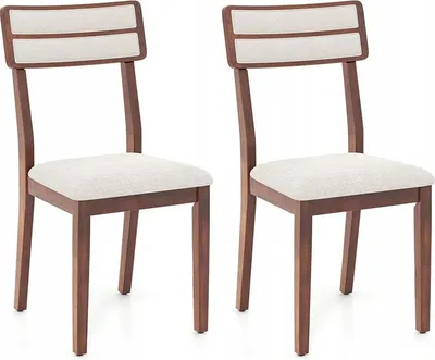 Obrázek produktu pro Sada 2 jídelních židlí KC58460WT-2 s čalouněným sedákem, béžovo/hnědá