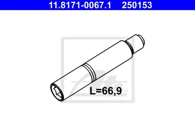 Produktbild von ATE Führungsbolzen Bremssattel 11.8171-0067.1 für BMW 3 Touring (E91) 3 Limousine (E90) für VW Transporter V Bus Transporter IV Bus für AUDI A6 Avant