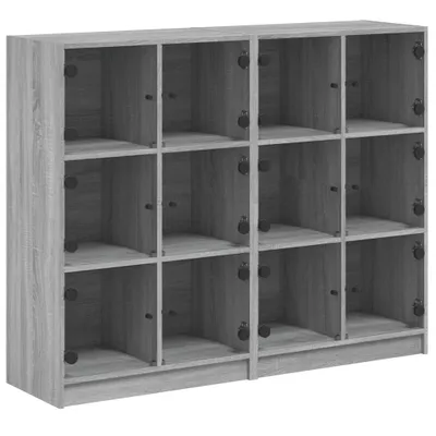 Obrázek produktu pro Knihovna s dvířky šedá sonoma 136x37x109 cm kompozitní dřevo