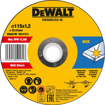 Produktbild von DeWalt Trennscheibe 115x1,2x22,23 mm Inox