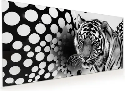 Produktbild von Küchenrückwand Spritzschutz Glas mit Motiv Tigerpunkte 40 x 40 cm
