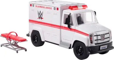 Produktbild von WWE Wrekkin' Slambulance Fahrzeug mit rollenden Rädern und 8+ Teilen