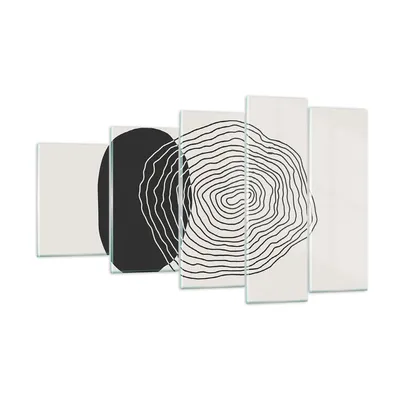 Produktbild von Bilder auf glas - 5 Teile - Abstraktion Fleck Gläser - 100x60cm - Glasbilder - Wandbilder - Bilder - zum Aufhängen bereit - Wanddekoration aus Glas - Glas Bilder - Wandbild auf Glas - GEG100x60-4325