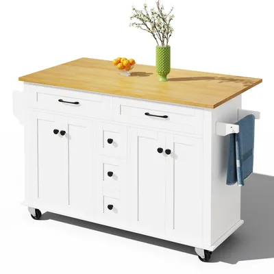 Obrázok produktu pre Vozyk do kuchyne – Kuchynský vozík – Servírovací vozík – Kuchynská skrinka – Úložný vozík – Výsuvná pracovná doska 120×65 cm