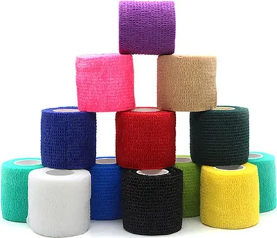 Produktbild von 12er-Pack selbstklebende Bandagen, Vlies-Wickelband, Sport-Kohäsionsbandage für Sportzerrungen, Knie, Handgelenk, Knöchelverstauchungen