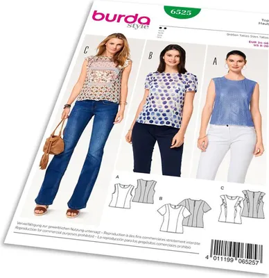 Obrázek produktu pro Střih Burda 6525 - Tílko, tričko