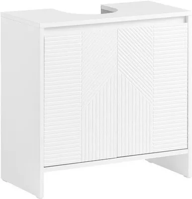 Productafbeelding van Badkamermeubel Onderkast - Wit 60x61x30 cm - MDF - Voor Kleine Badkamers - Wastafelmeubel