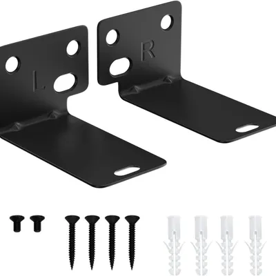 Immagine prodotto di INF Coppia staffe da parete in metallo per soundbar nero supporto antivibrazione