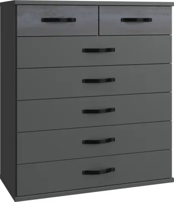 Zdjęcie produktu dla Nachtkommode >Duo2< (B/H/T: 90x106x40 cm) in Graphit - 90x106x40cm (BxHxT)