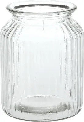 Immagine prodotto di Vaso decorativo Vaso di vetro a forma di cilindro scanalato trasparente Ø 11x14,5 cm