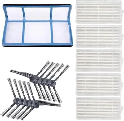 Produktbild von Staubsauger Ersatzteil Set,für Medion MD18500 MD18501 MD16192 MD18600,inklusive 1 Vorfilternetz,5 Filter,10 Seitenbürsten-Bürsten Zubehör für ILIFE V3 V3S V5 V5S Pro Roboter Staubsauger