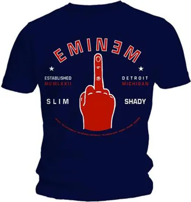 Produktbild von Eminem Detroit Finger Navy Blue L T-Shirt