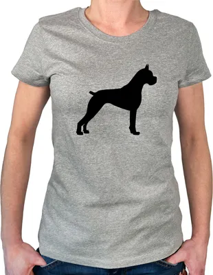 Produktbild von Huuraa Damen T-Shirt Deutscher Boxer Silhouette XXL Sport Grey Bio Baumwolle Fairtrade Damenshirt Geschenkidee