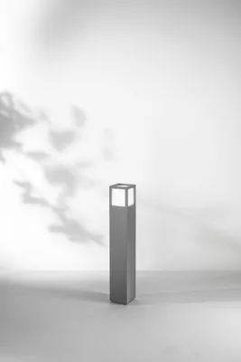 Produktbild von Gartenbeleuchtung Aluminium E27 IP54 65 cm Dunkelgrau Weiß eckig
