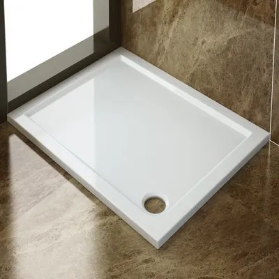 Image de SONNI Receveur de douche carré 120x80x4cm,Receveur de douche ABS, surface antidérapante