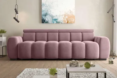 Produktbild von 99rooms Alessio Bigsofa Velours TIFFANY Rosa mit Sitztiefenverstellung