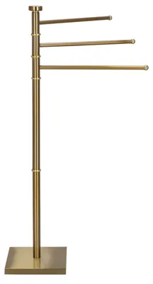 Productafbeelding van Handdoekrek - Badkamer - Handdoekstang - Handdoekhouder - 3 Armen - Metaal- Goud - 86 cm