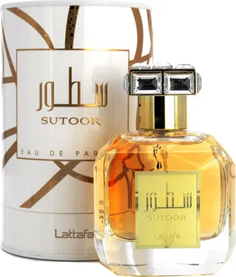 A perfume bottle and its packaging.