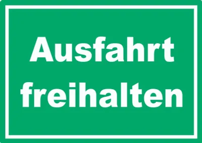 Produktbild von Ausfahrt freihalten Schild grün-weiß A3 (297x420mm)