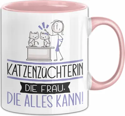 Produktbild von Katzenzüchterin Geschenk Tasse Becher Die Frau Die Allen Kann Geschenkidee für eine Katzenzüchterin Lustig (Rosa)