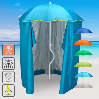 Produktbild von Sonnen/Strandschirm Girafacile uv-Schutz und Zelt Angeln 200 cm Zeus - Hellblau