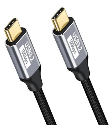 Imagen del producto de INF Cable GEN2 USB-C macho a macho de funciones completas — PD 100W eMarker, aleación de aluminio y trenzado de nylon, varias longitudes 1 m