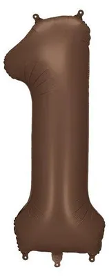 Produktbild von Folienballon, 100 cm, Zahl "1", in den Farben Bronze, Schokoladenbraun, Mokka