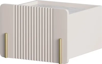Produktbild von Malmi 45 cm hängender Nachttisch mit Schublade – Modernes schwebendes Design | Farbe: Kaschmir, Crema Bianca,
