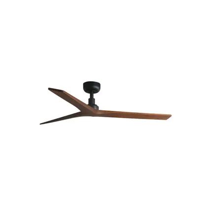 Image de Ventilateur de plafond à basse consommation avec télécommande Klim M Noir / Noyer 125 cm